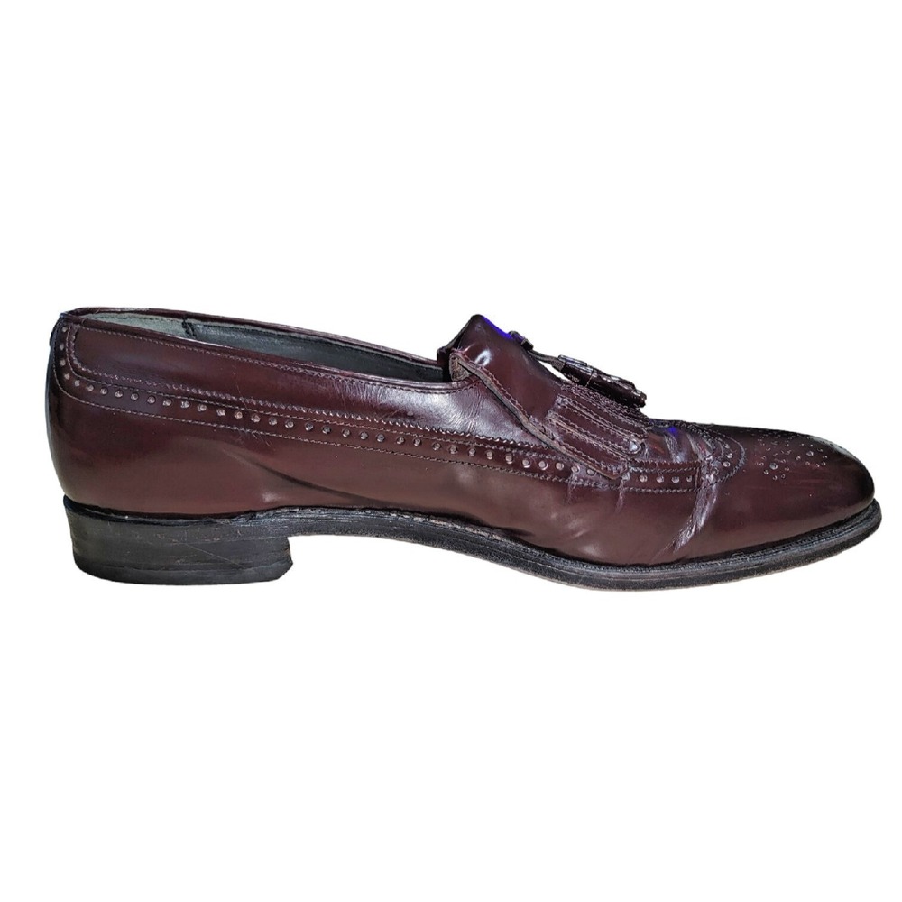 ET Wright Men's Burgundy‎ Wingtip Kiltie Tassel Loafers Dress Shoes Size 11.5 B
